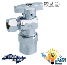 Picture of 1/4 Turn CPVC Angle Stop Valve w/Straight Handle (3/8" OD x 1/2" CPVC)